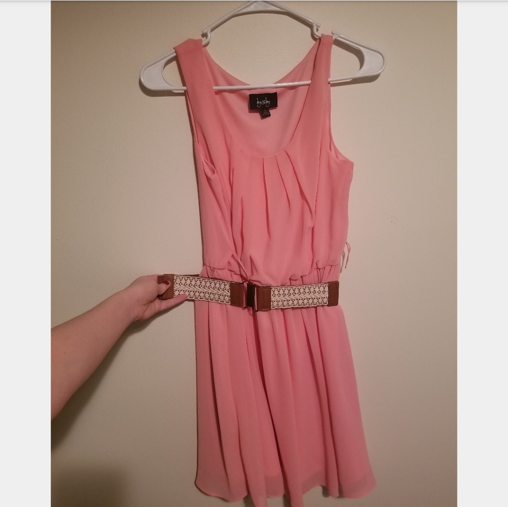 Pink mini sleeveless dress